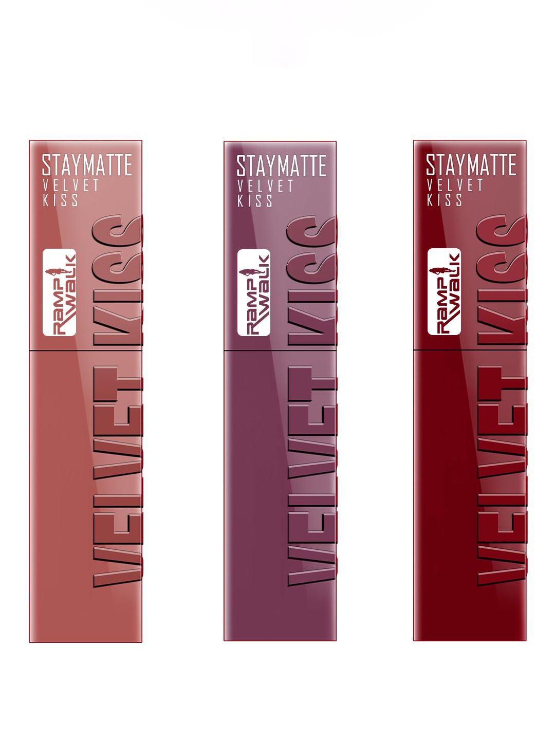 

Ramp Walk Velvet Kiss Set Of 3 Waterproof Liquid Lipstick - 3.5 ml Each- Shade- 5- 6- 9, Brown