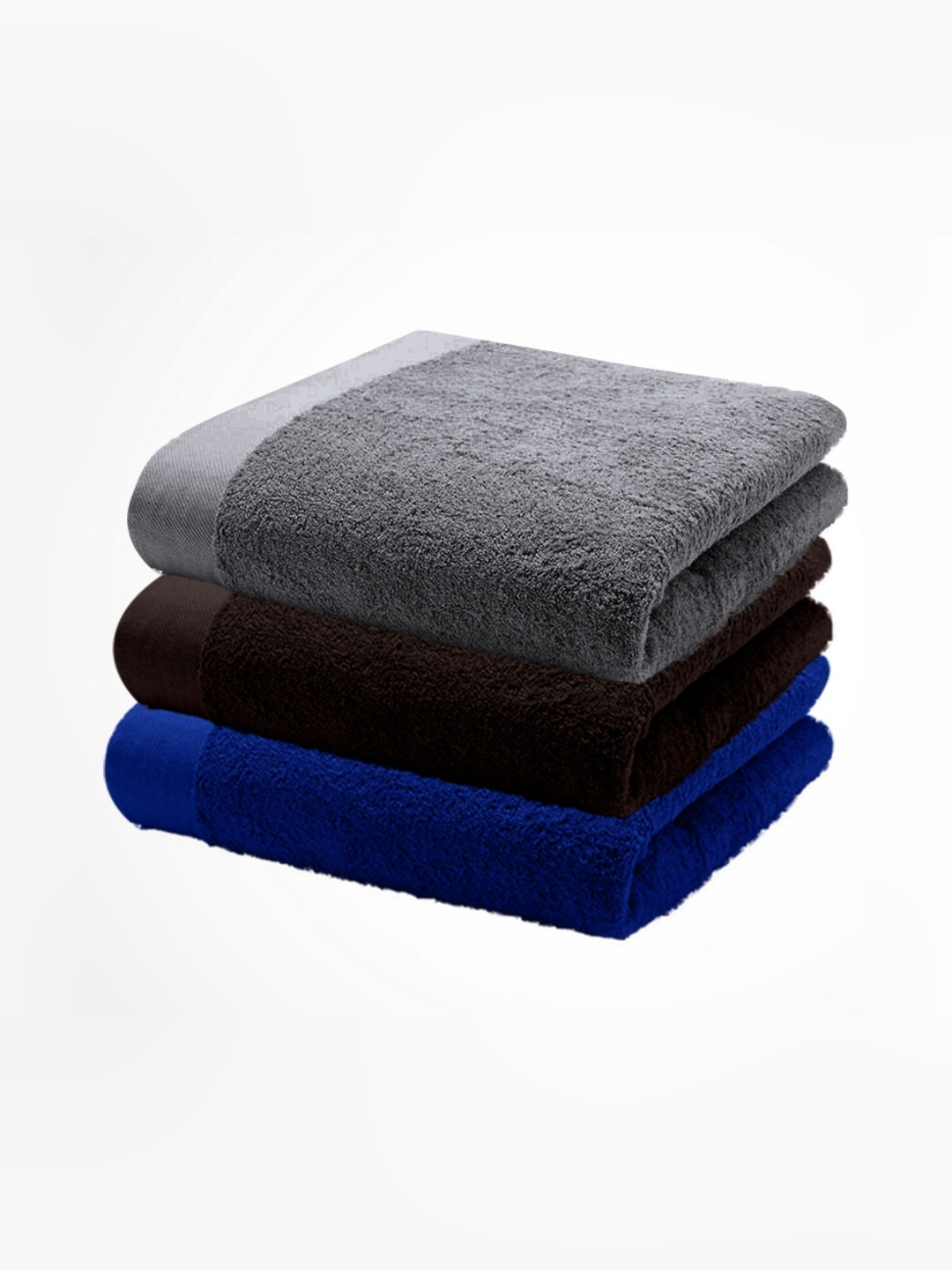 

HOME PLUS STUDIOS Brown & Blue 3 Cotton 650 GSM Bath Towel