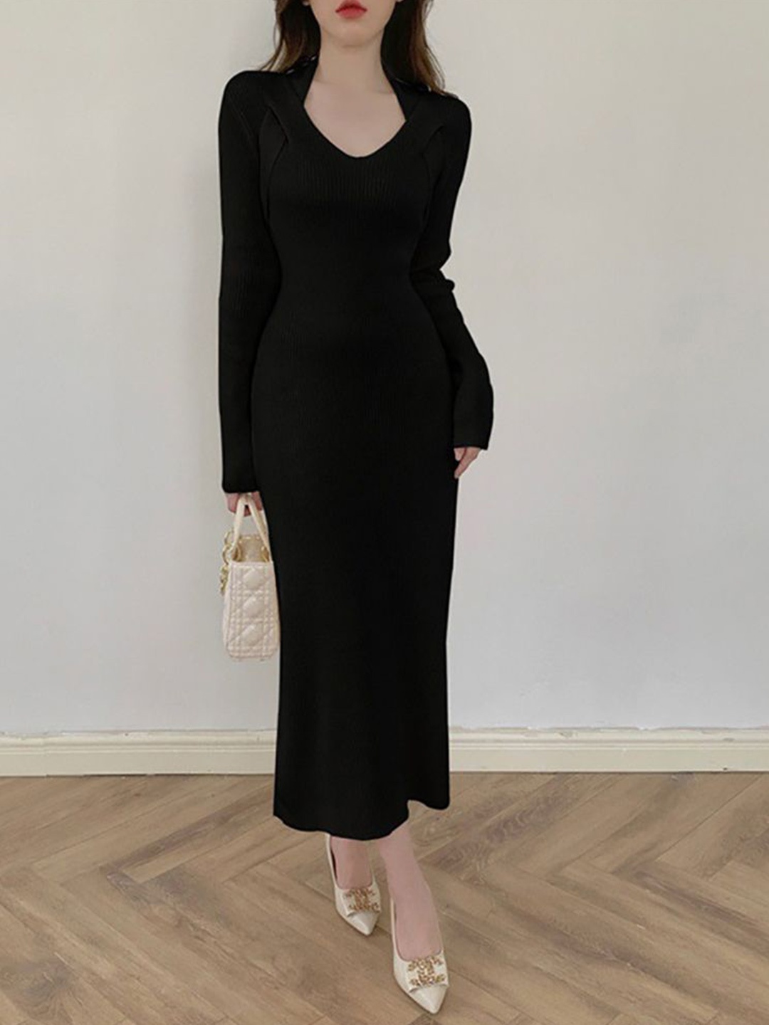 

StyleCast x Revolte Bodycon Midi Dress, Black