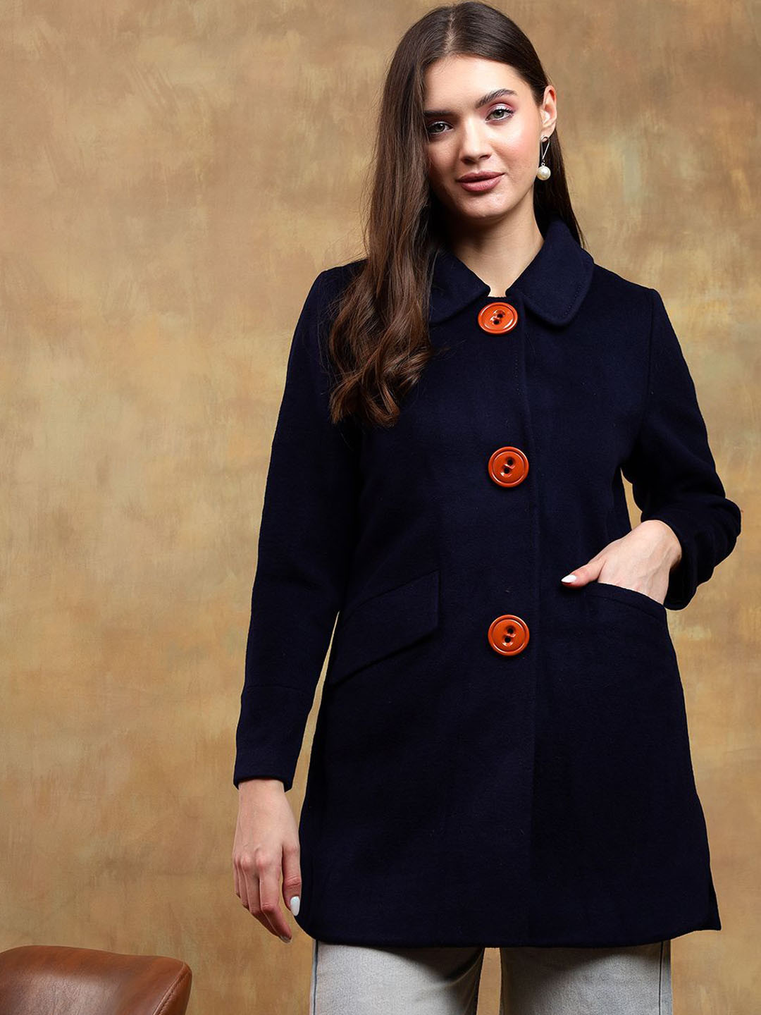 

Stylecast X Kotty Women Single-Breasted Overcoat, Blue