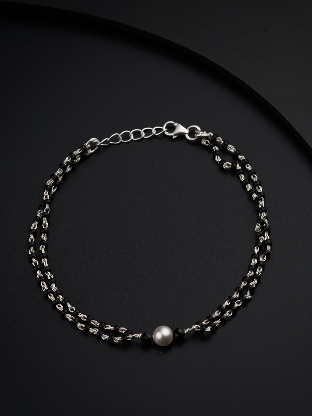 

House of Aadyaa Silver Beaded Mangalsutra Bracelet
