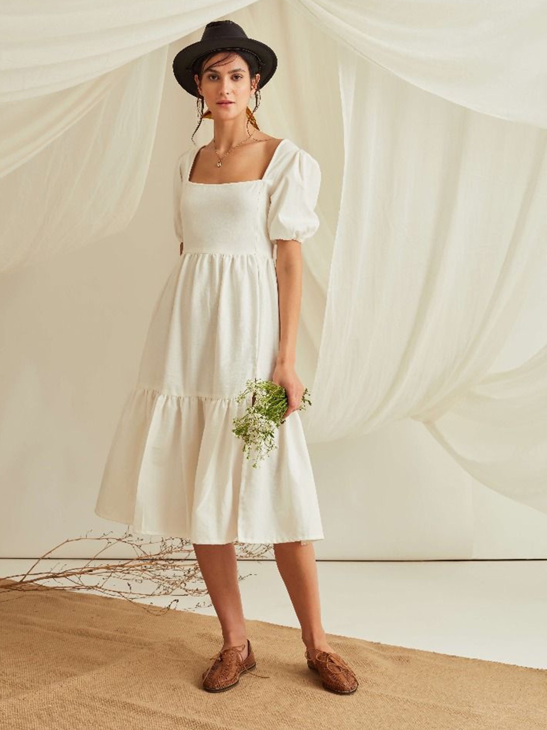 

Abhishti A-Line Dress, White