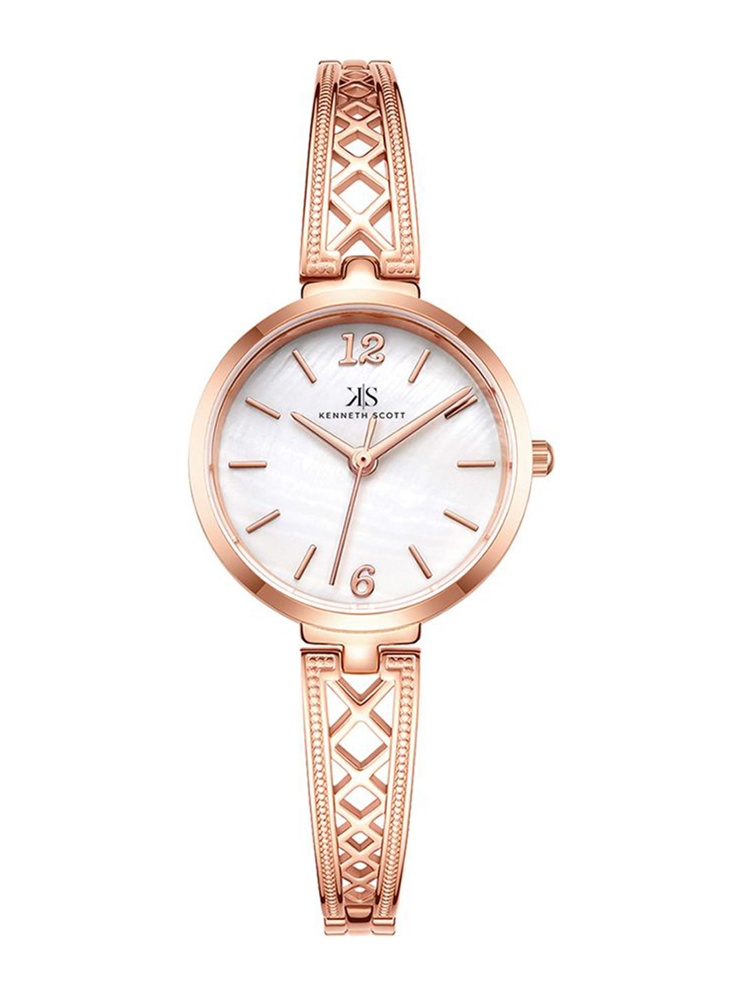 

KENNETH SCOTT Women Round Dial Bracelet Style Straps Analogue Watch K22518-RBKM, White