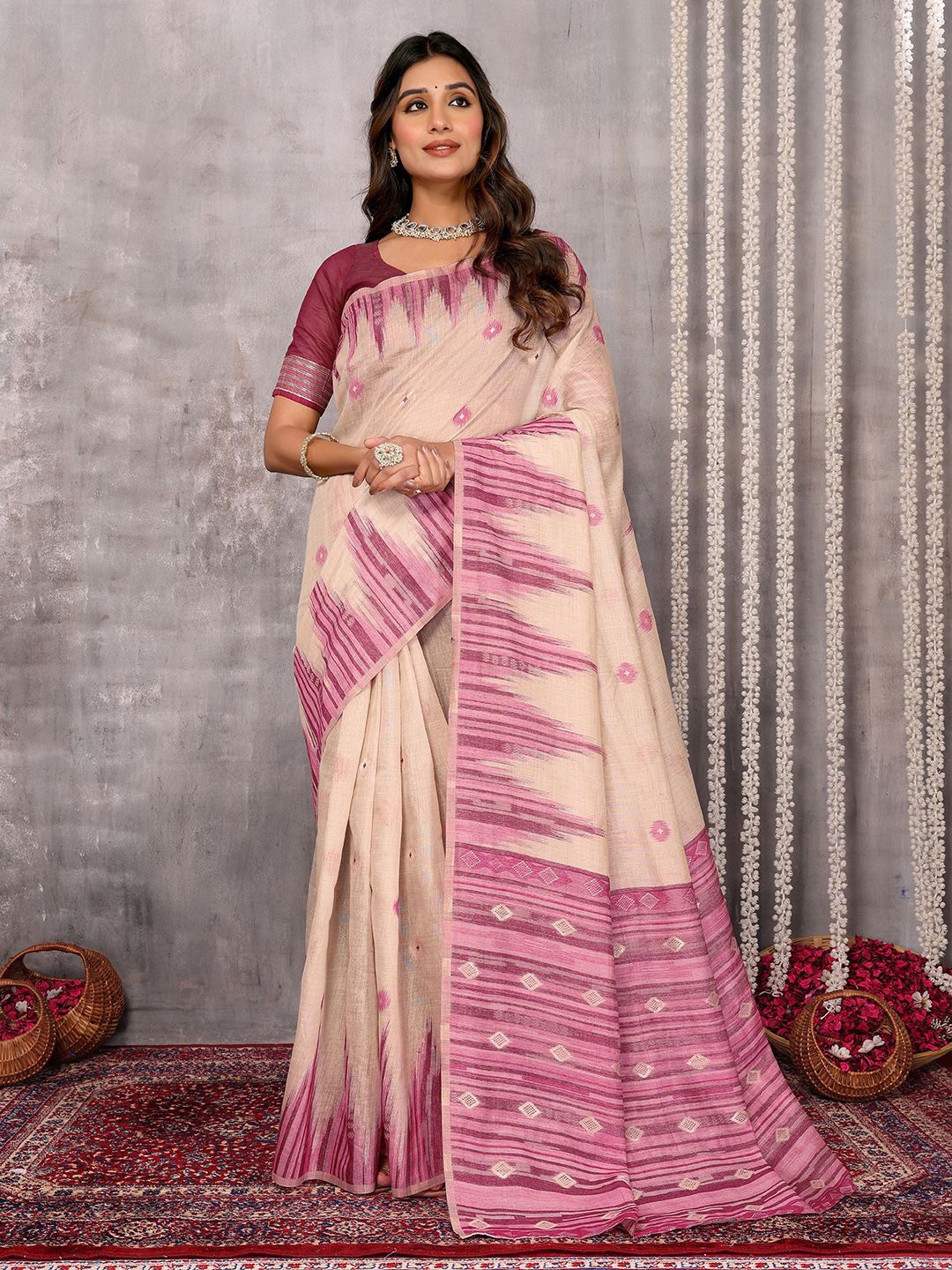 

KALINI Woven Design Ready to Wear Saree, Mauve