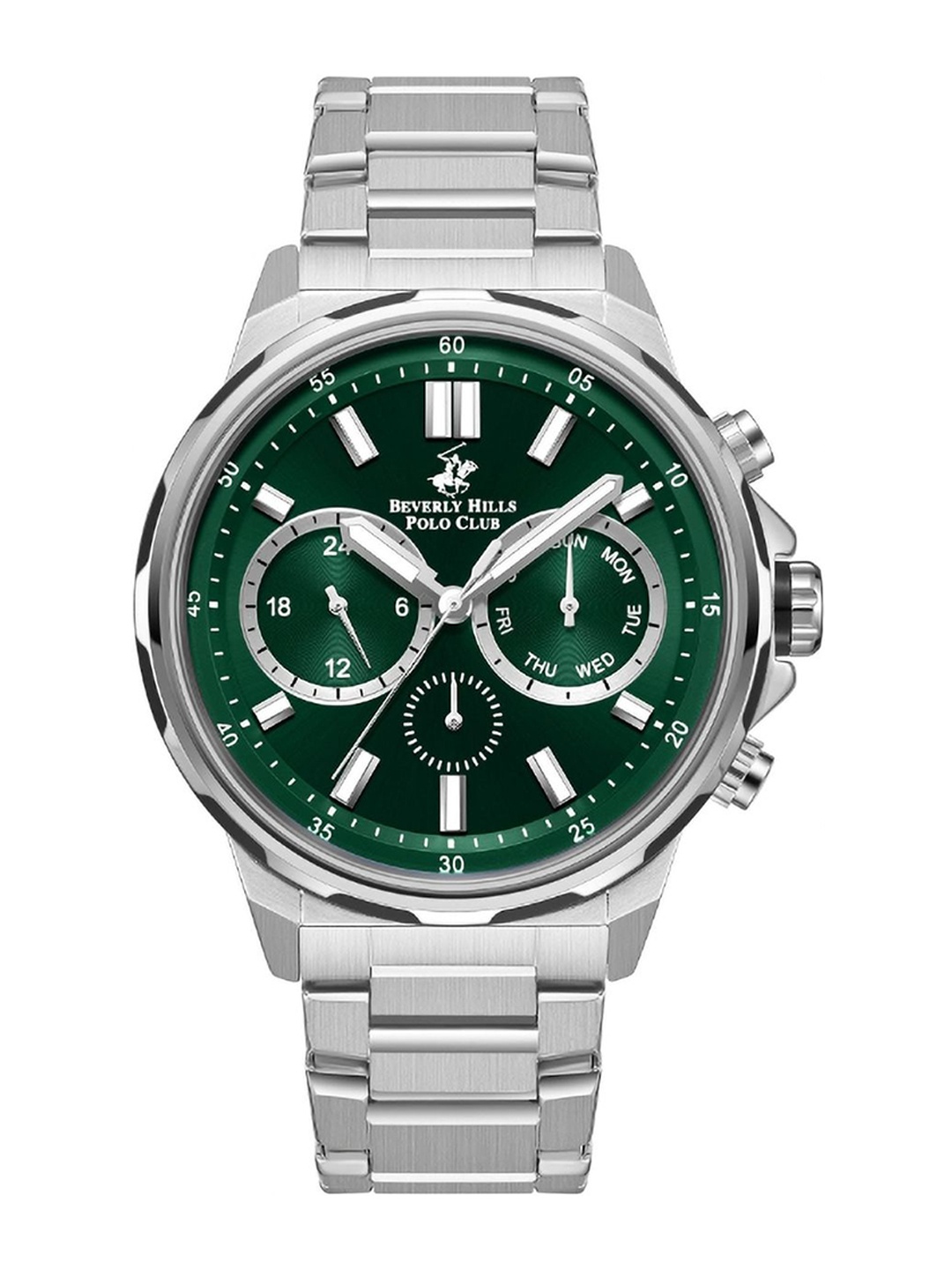 

Beverly Hills Polo Club Men Round Dial Analogue Multi Function Watch BP5001Y.370, Green