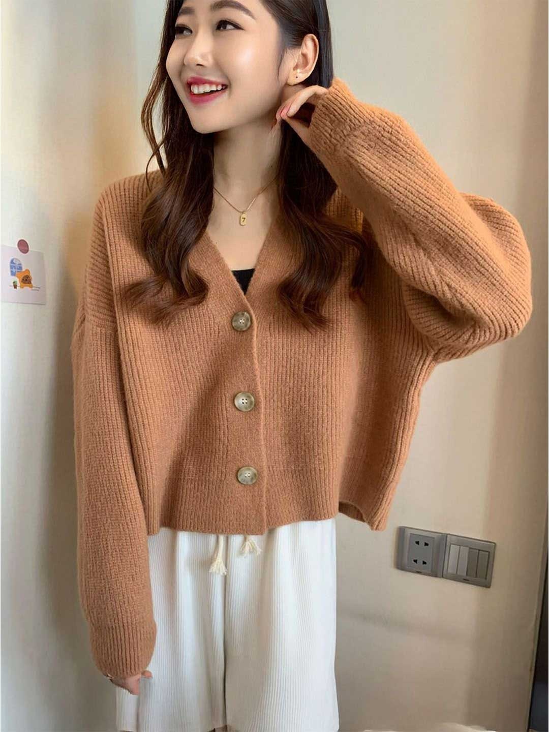 

StyleCast Women Striped Cardigan Sweater, Brown