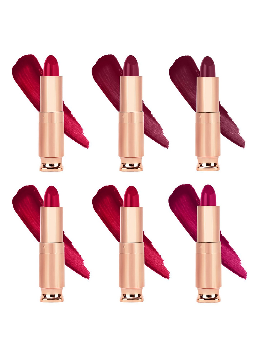

krayons Set of 6 Long Lasting Matte Lipsticks For Hydrating & Moisturizing - 3.5 g Each, Red