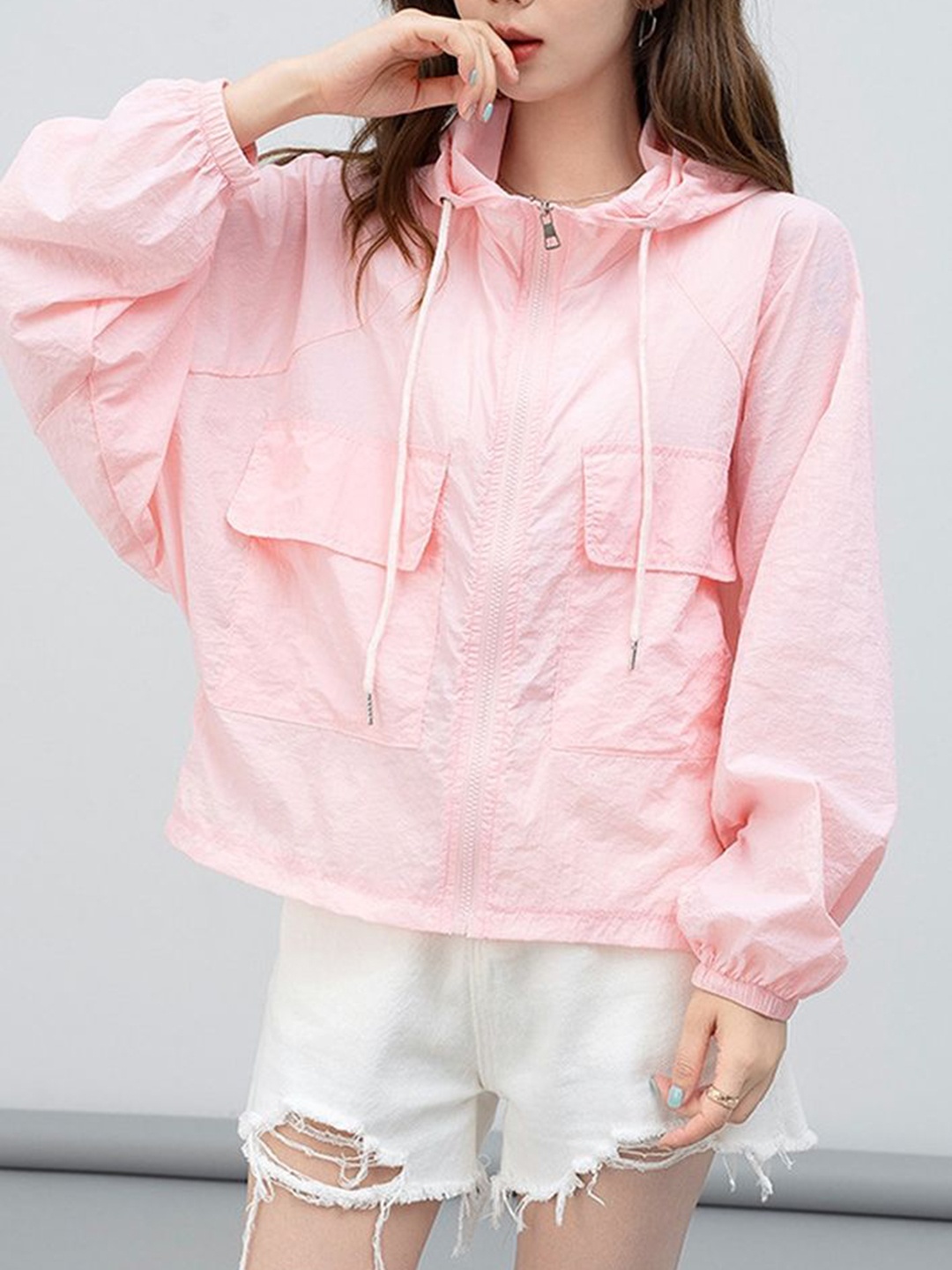 

LULU & SKY Women Floral Striped Crop Tailored Jacket with Embroidered, Pink