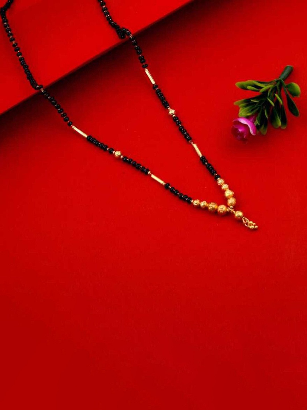 

Wynona Set of 2 Gold Plated Artificial Beaded Mangalsutra