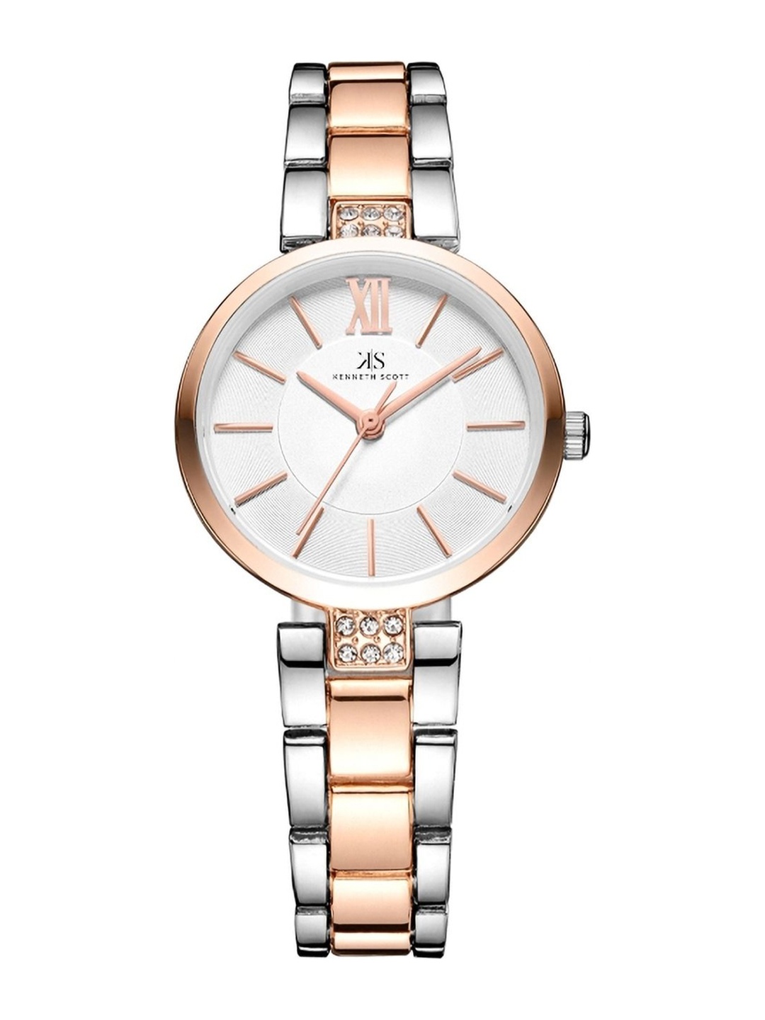 

KENNETH SCOTT Women Dial & Stainless Steel Straps Analogue Watch K23533-KBKW, Rose gold