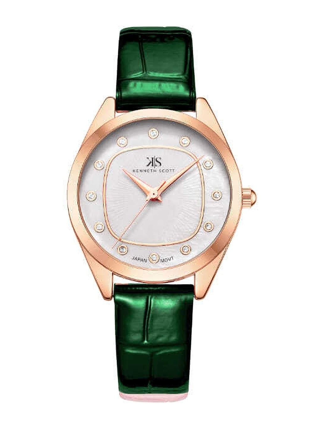 

KENNETH SCOTT Women Embellished Dial & Straps Analogue Watch K24508-RLHW, Green