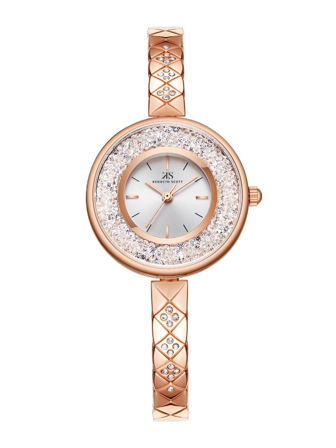 

KENNETH SCOTT Women Embellished Dial & Stainless Steel Analogue Watch K23515-RBKS, Rose gold