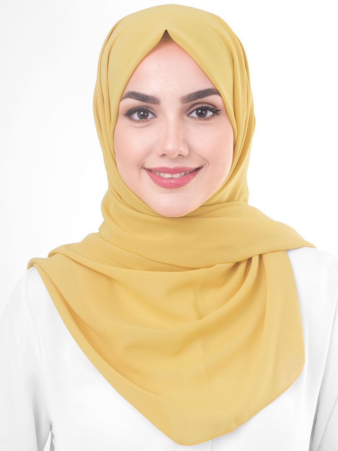 

IDH London Cotton Round Neck Hijab Burqa, Yellow