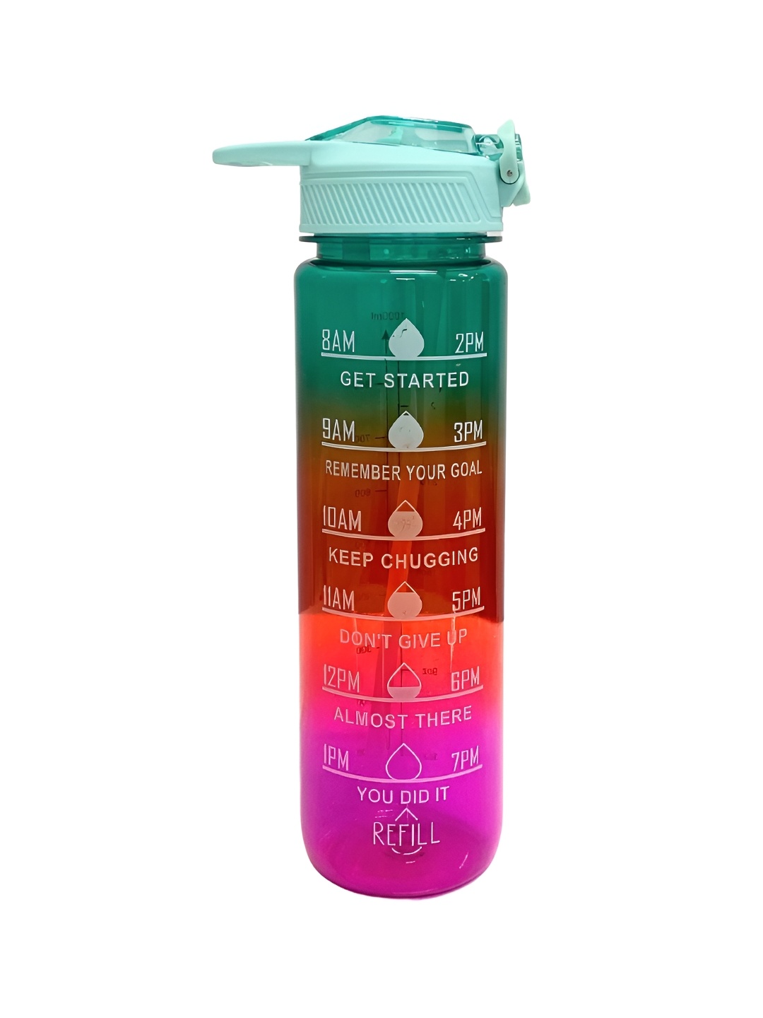 

SuperGeneriX Green & Pink Single Plastic Printed Water Bottle