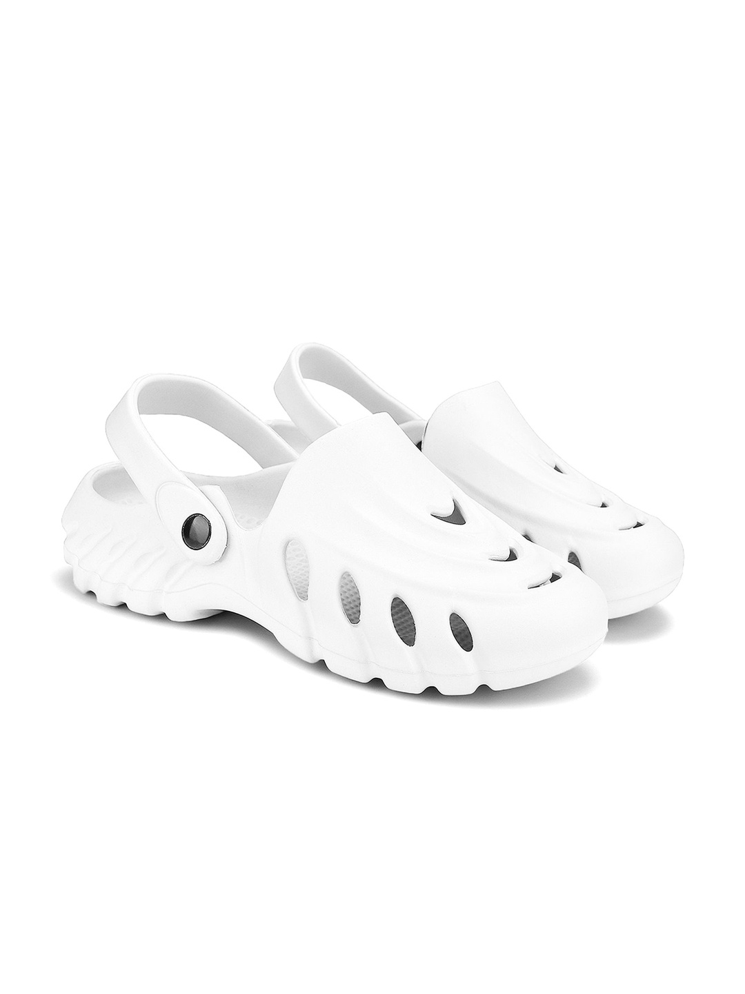 

BERSACHE Men Open Toe Flats, White