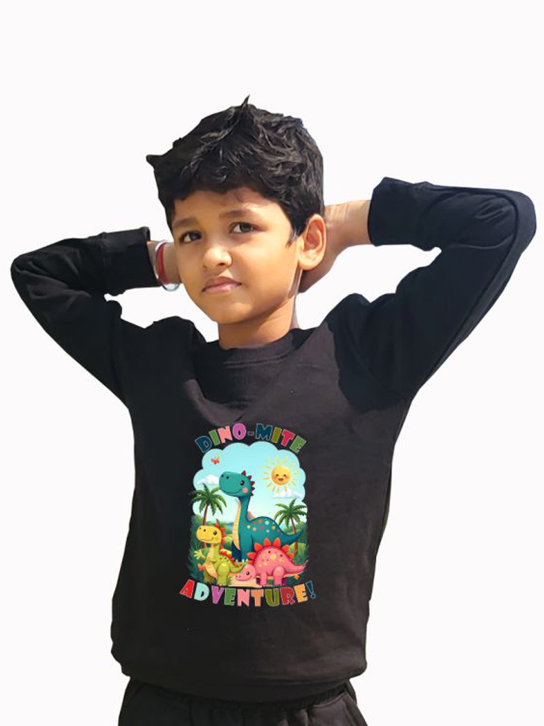 

BAESD Boys Printed Pullover Sweatshirt, Black