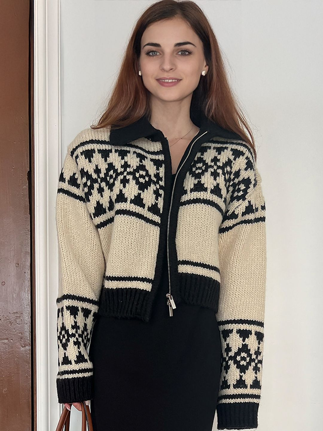 

StyleCast Women Printed Cardigan, Off white