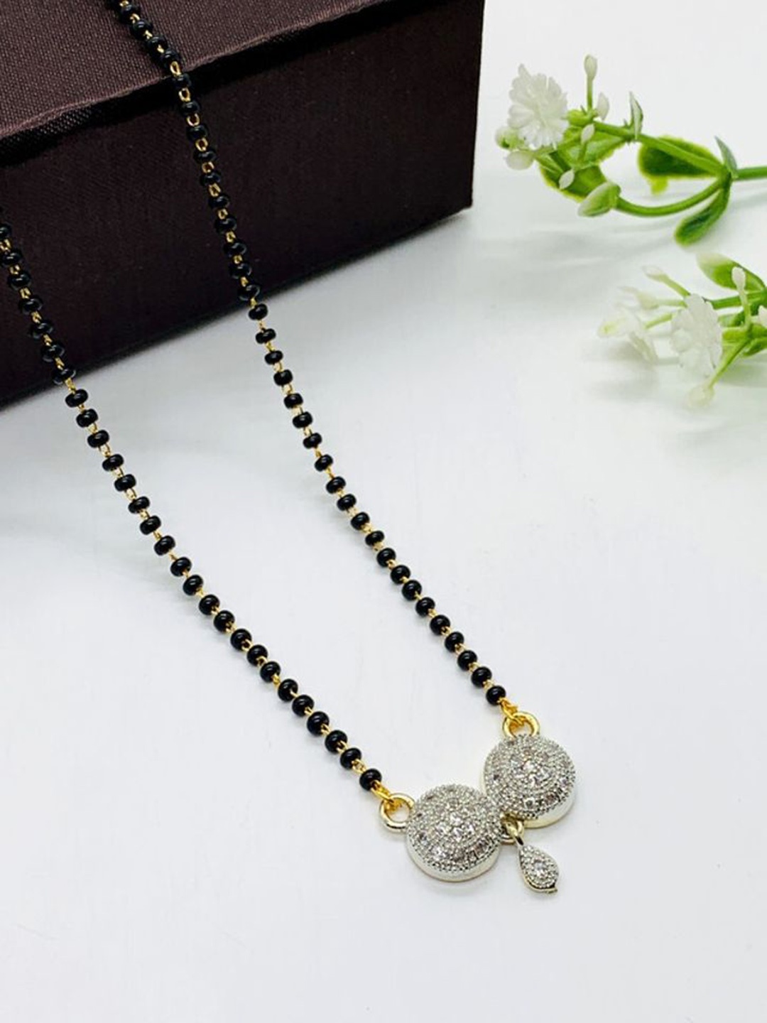 

Wynona Gold-Plated Stone Studded & Beaded Mangalsutra