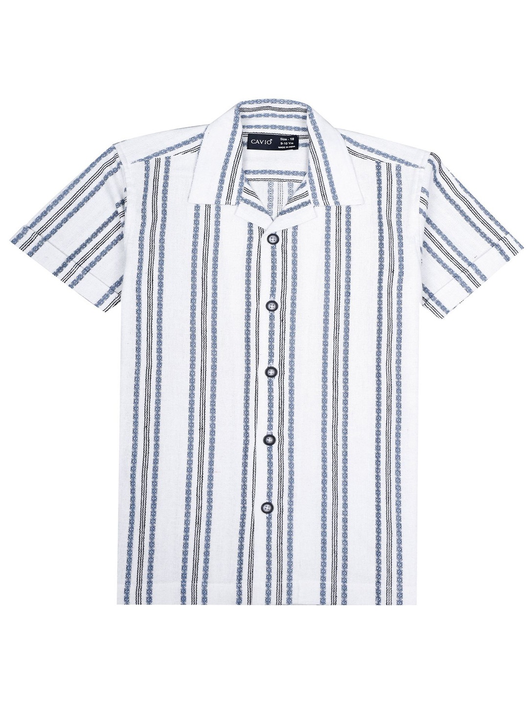 

CAVIO Boys Comfort Horizontal Stripes Opaque Striped Casual Shirt, Blue