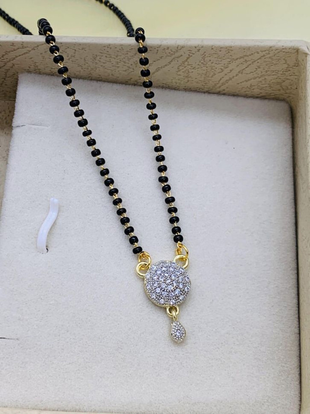 

Wynona Gold-Plated Artificial Beads Mangalsutra