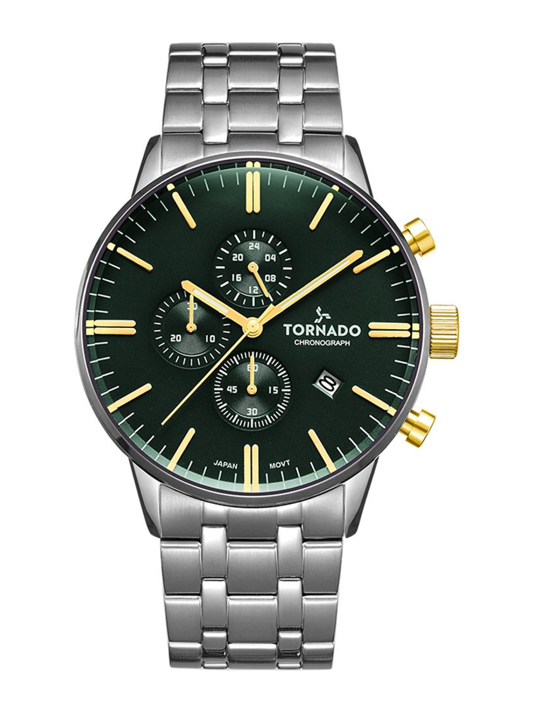 

TORNADO Men Dial & Stainless Steel Bracelet Style Straps Analogue Chronograph Watch T6102-SBSH, Green