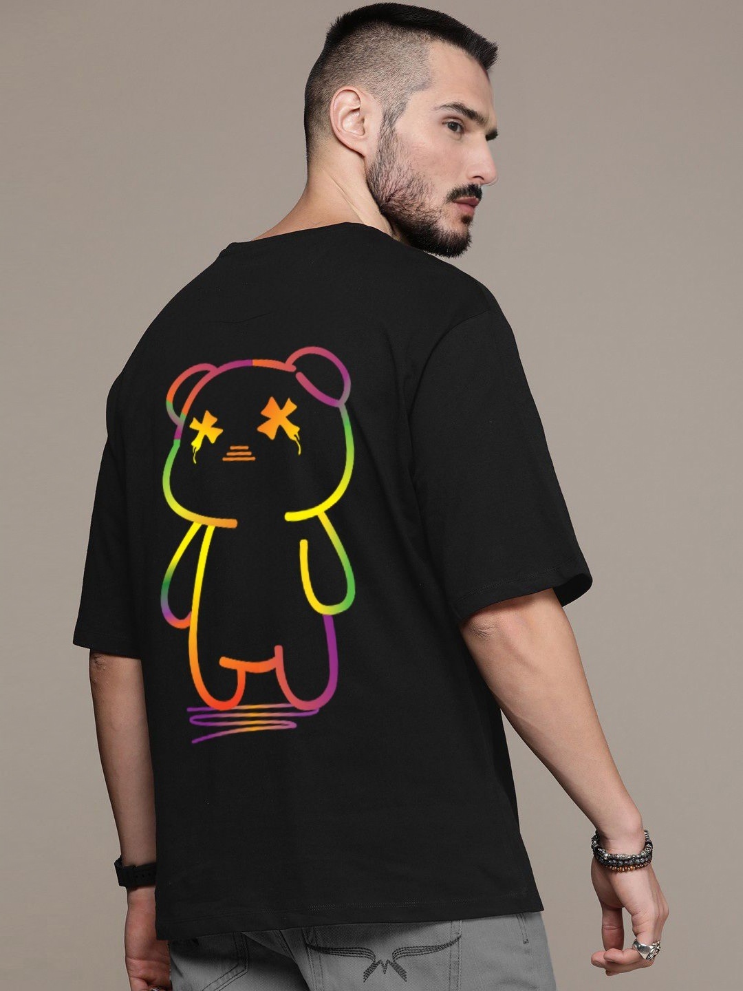 

Manlino Unisex Printed Pockets T-shirt, Black