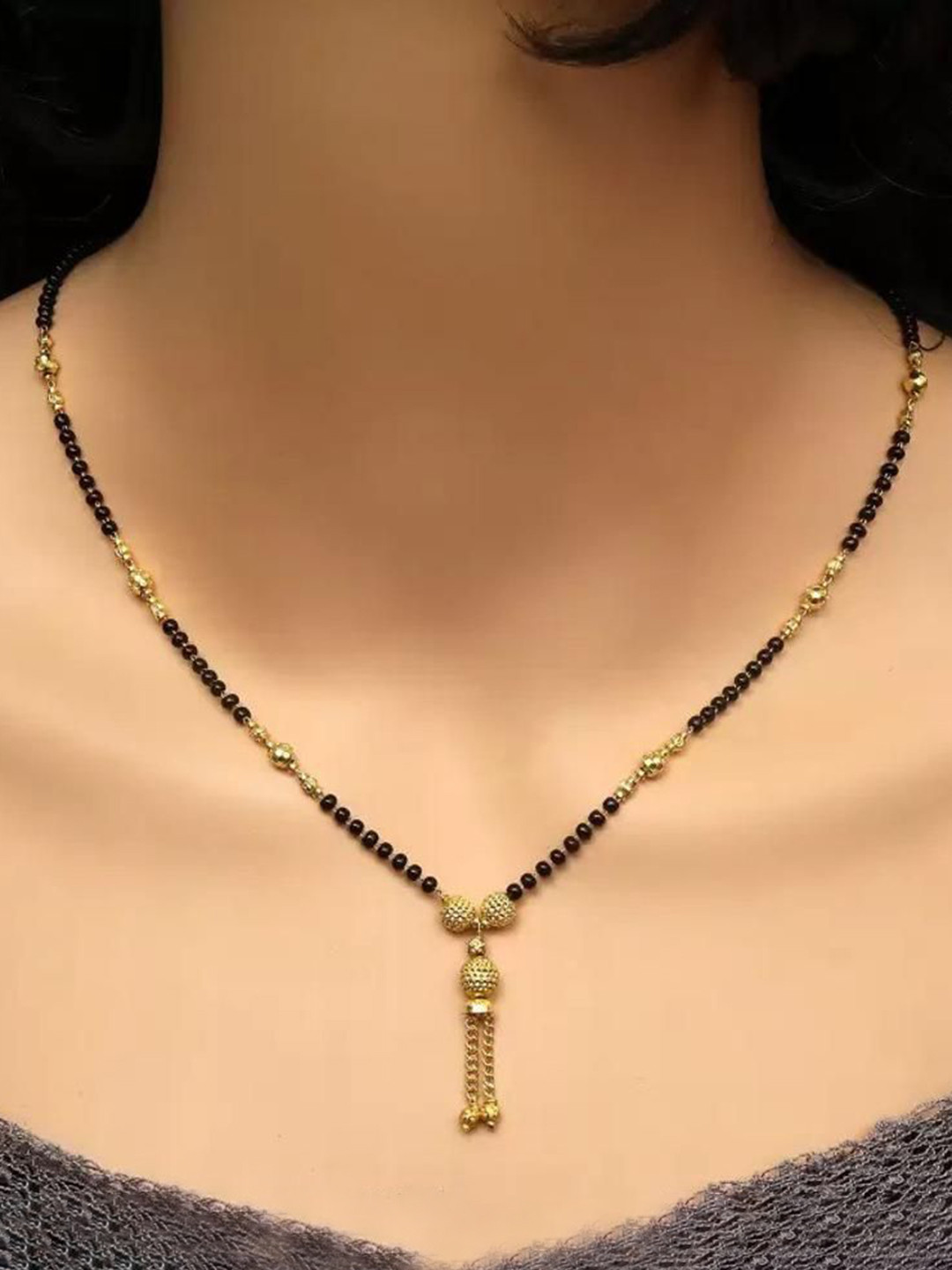

Wynona Gold-Plated Beaded Mangalsutra