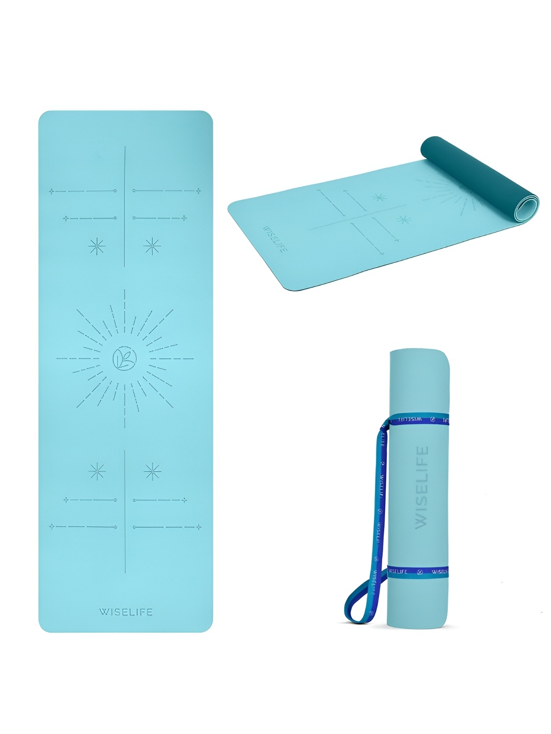 

WiseLife Dual Layer Yoga Mat With Carry Strap, Teal