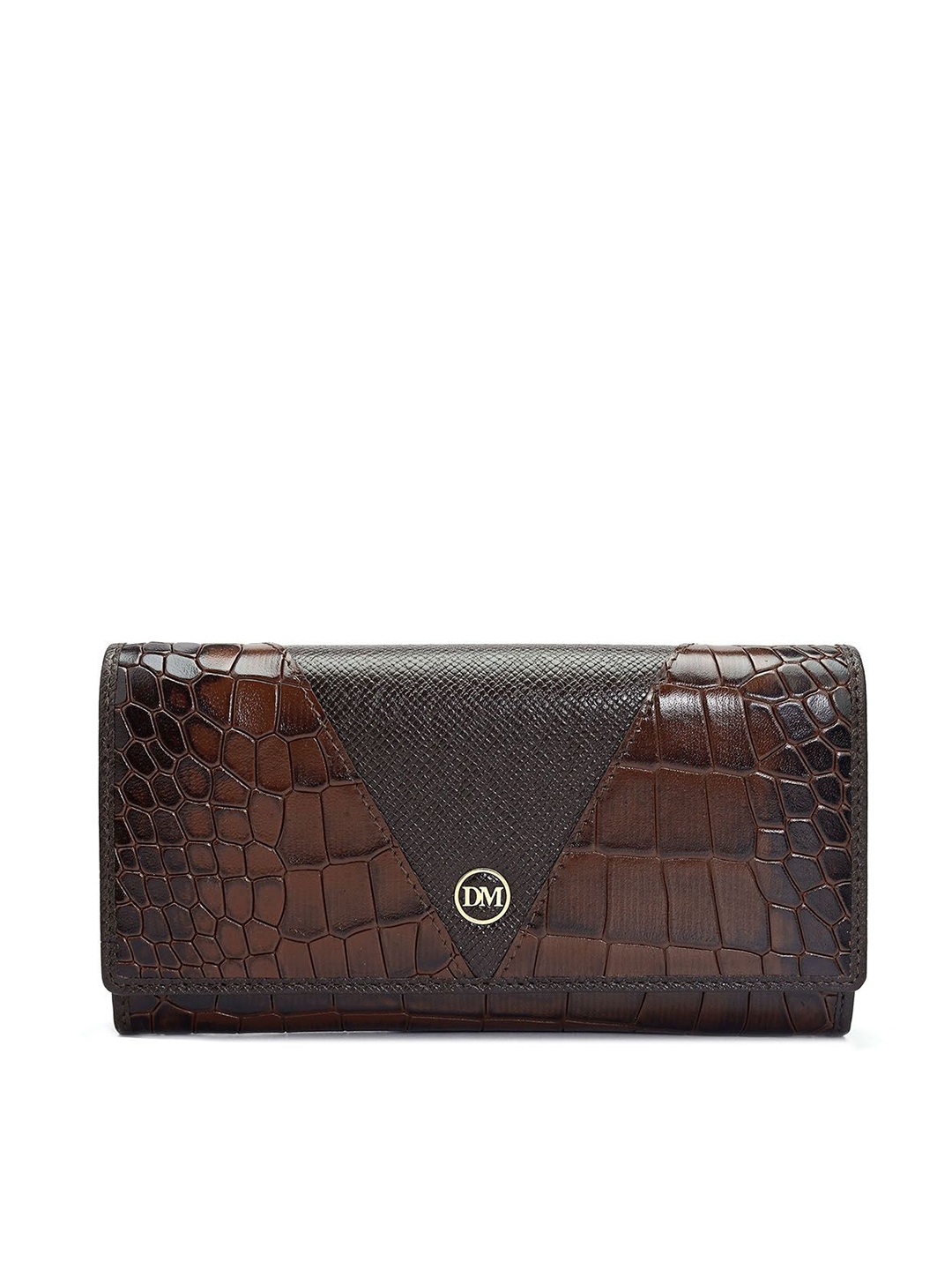 

Da Milano Women Textured Leather Envelope, Brown