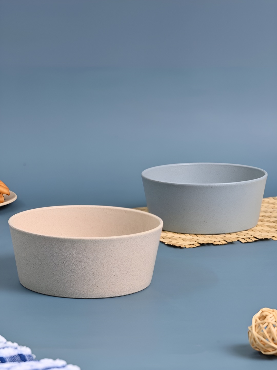 

eha Grey 2024 2 Pieces Plastic Dishwasher Safe Serving Bowl