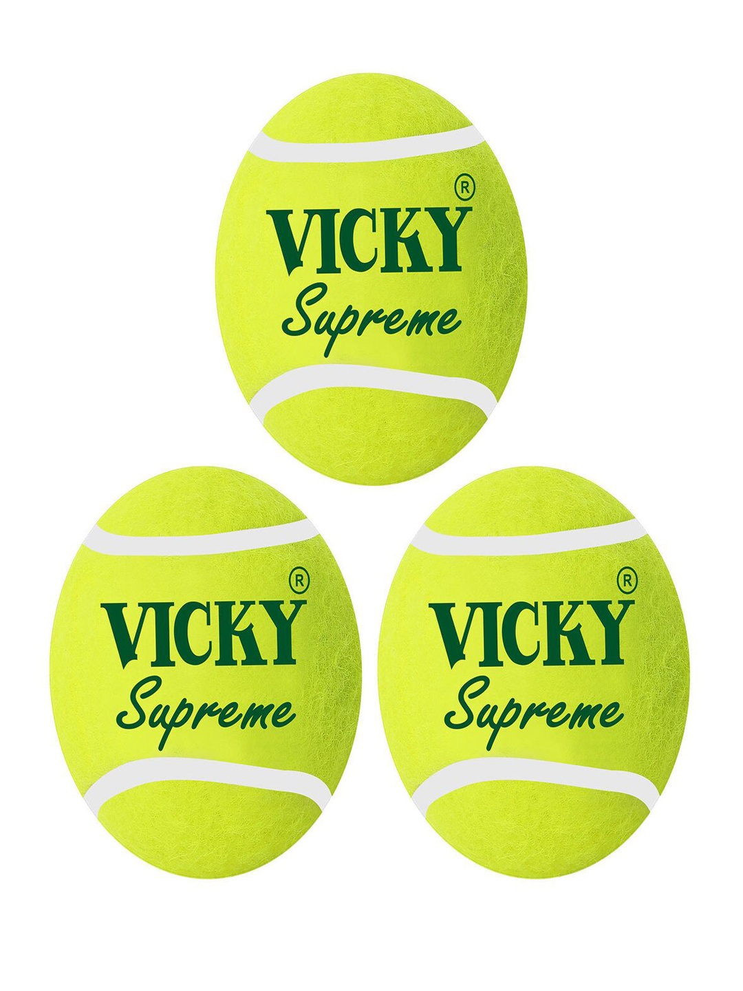 

Vicky Sports Set Of 3 Supreme Heavy Cricket Ball, Yellow