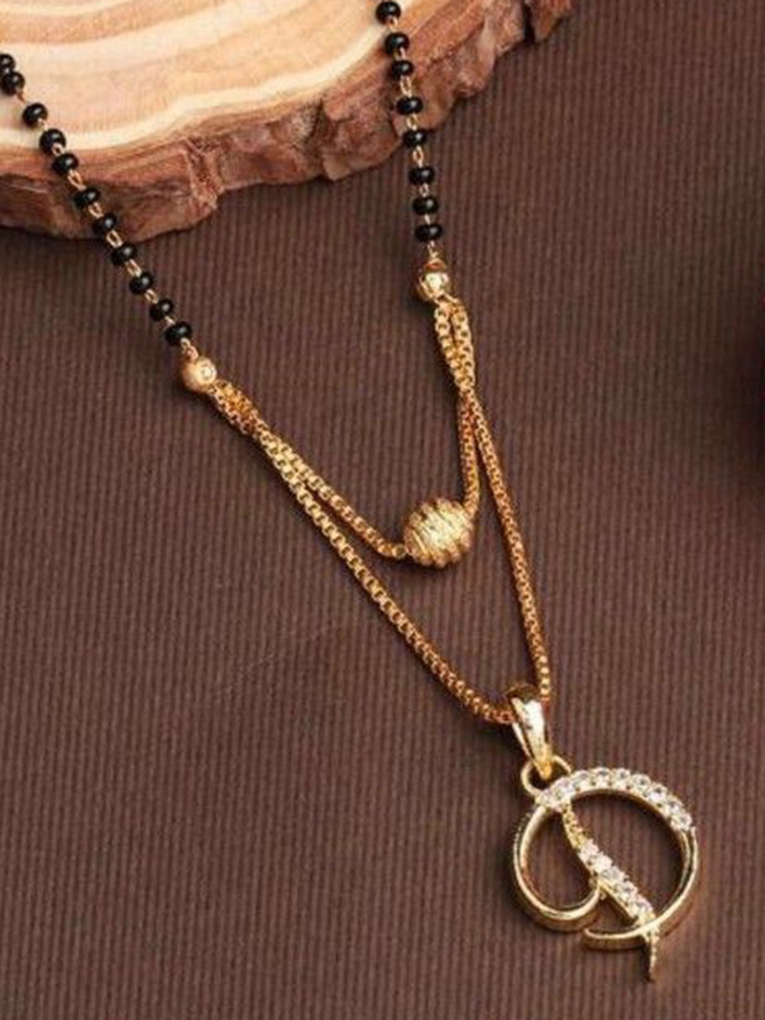 

Wynona Gold Plated Artificial Beaded Mangalsutra