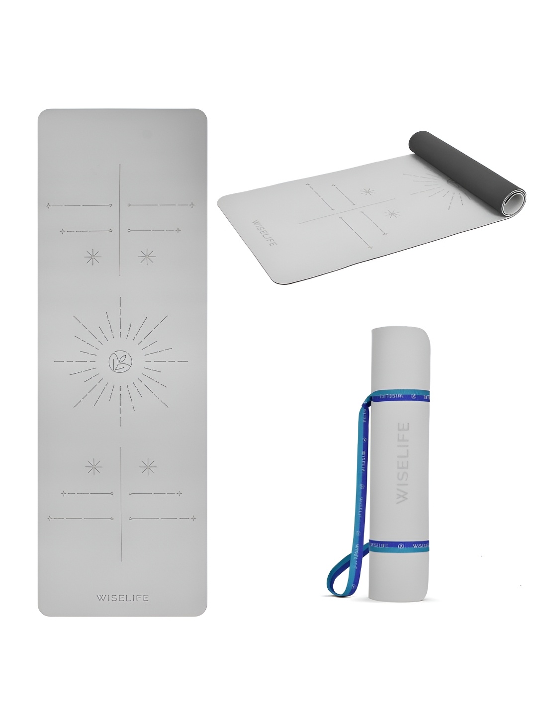 

WiseLife Dual Layer Yoga Mat With Carry Strap, Grey