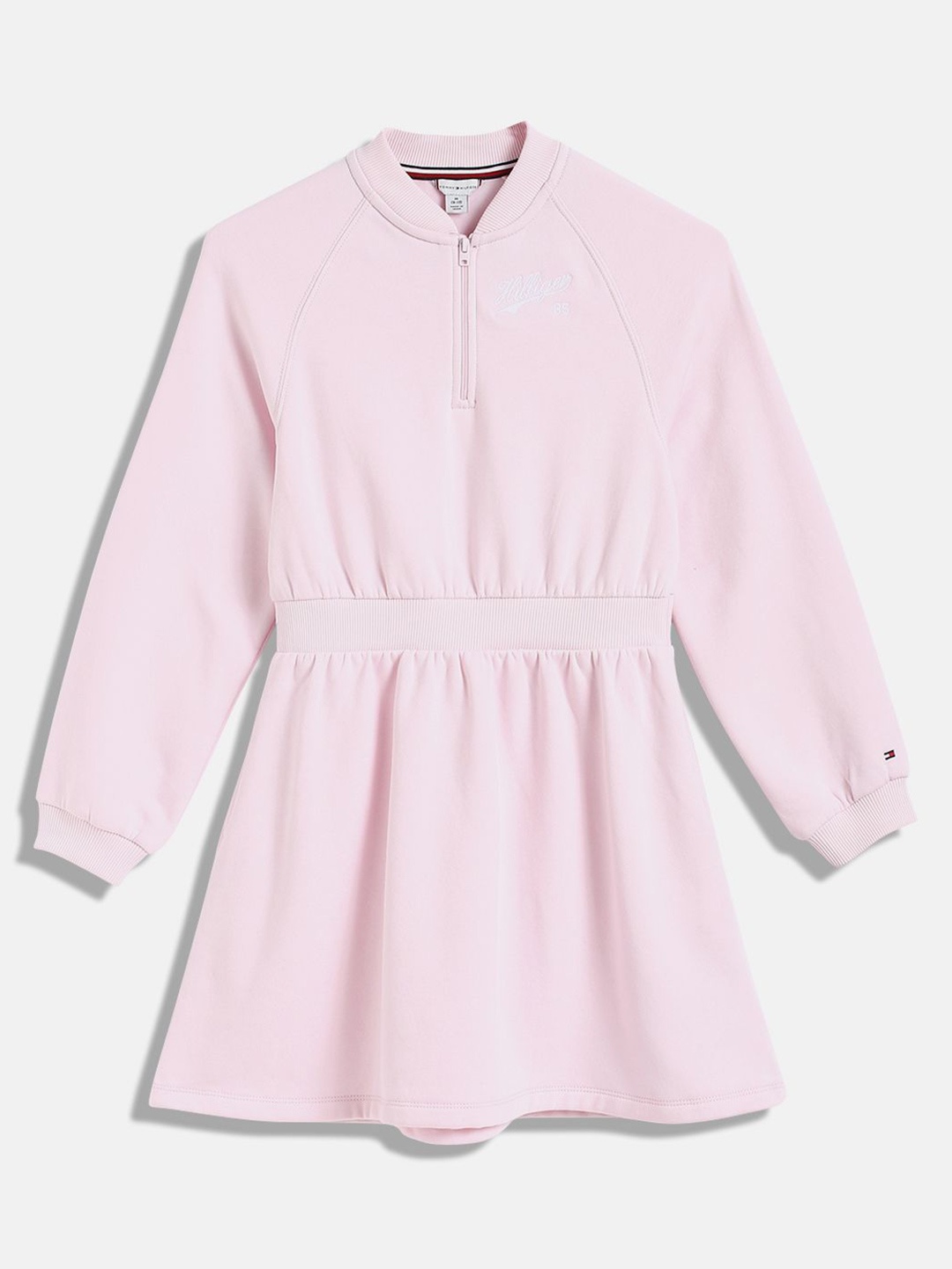 

Tommy Hilfiger Girls Cotton Mock Neck Fit & Flare Dress, Pink