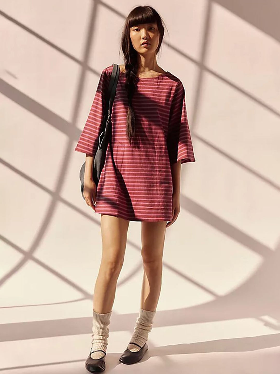 

StyleCast x Revolte Striped T-shirt Mini Dress, Red