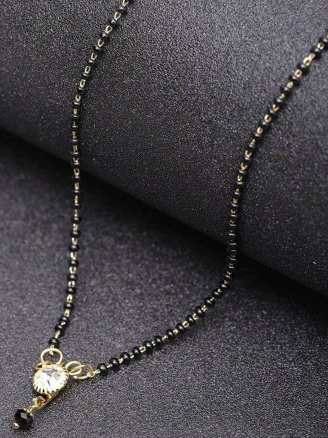 

Wynona Set Of 2 Gold-Plated Artificial Stones and Beads Mangalsutra