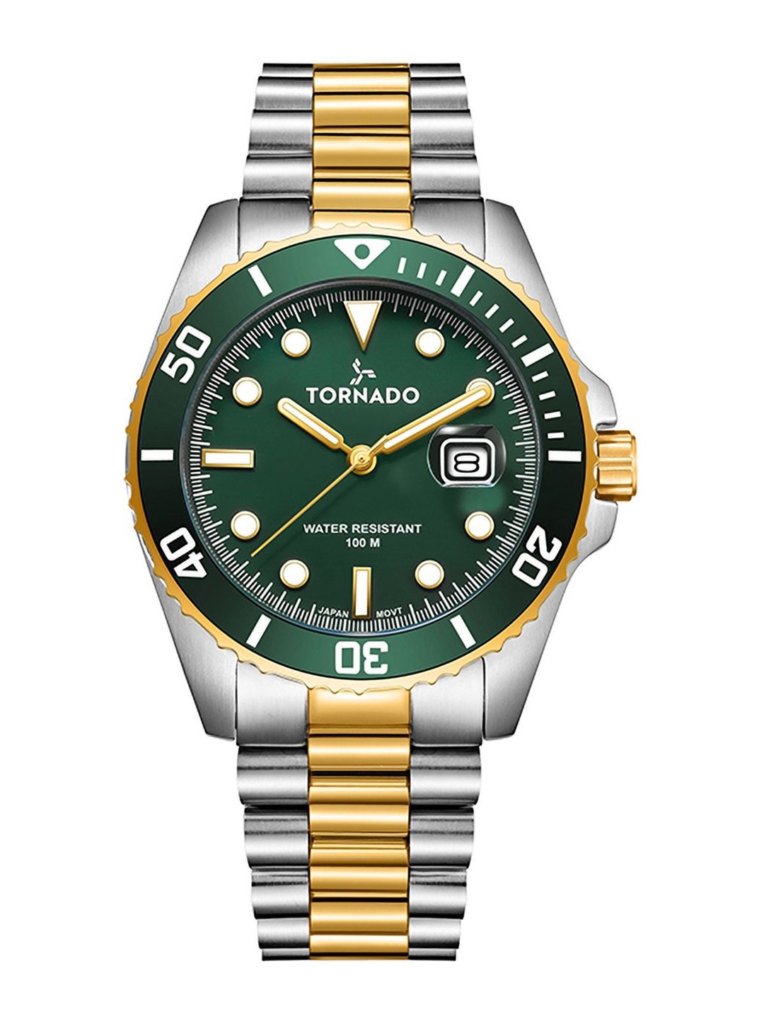 

TORNADO Men Dial & Stainless Steel Bracelet Style Straps Analogue Watch T22001-TBTH, Green