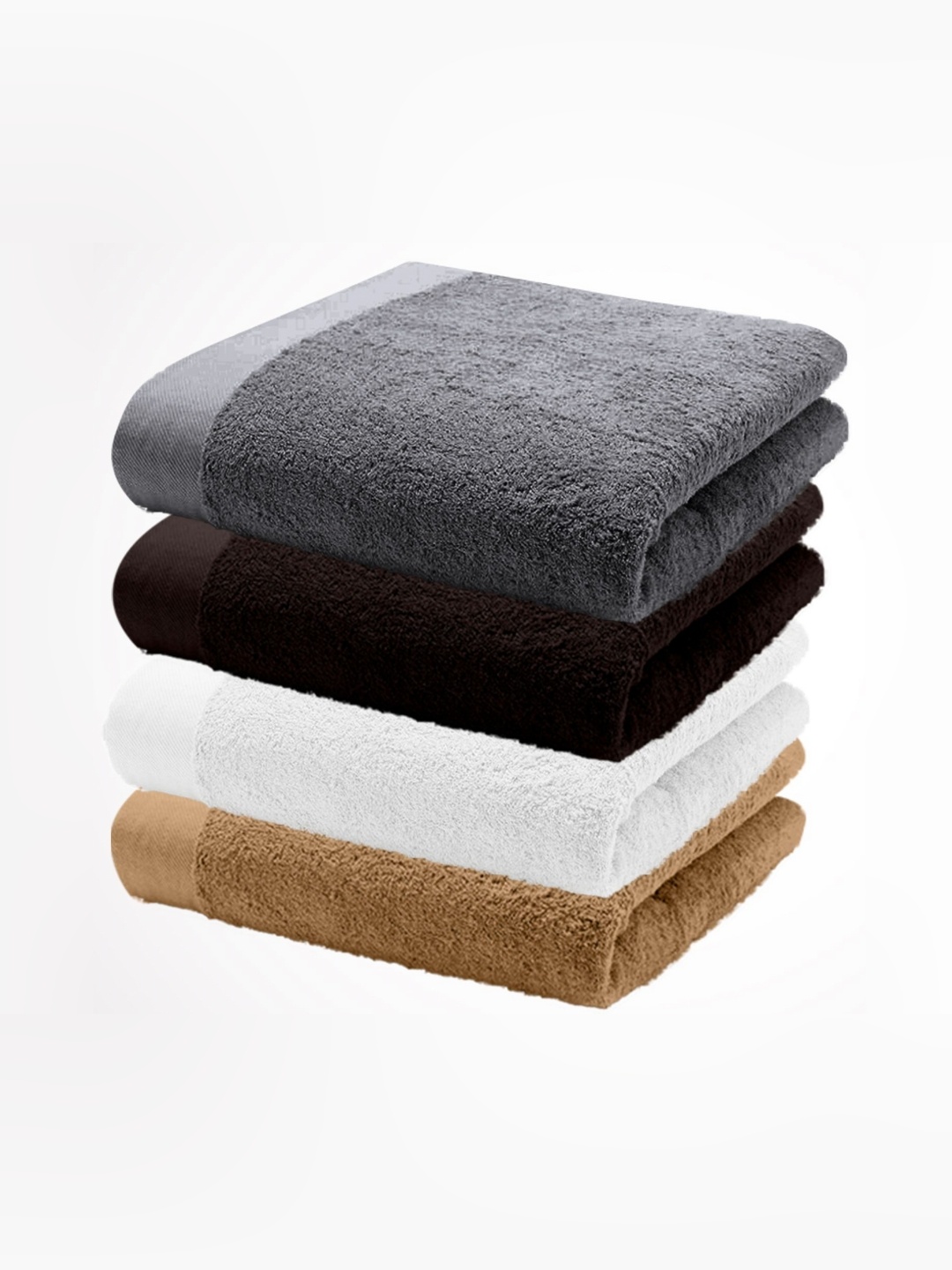 

HOME PLUS STUDIOS Grey & White 4 Cotton 650 GSM Bath Towel