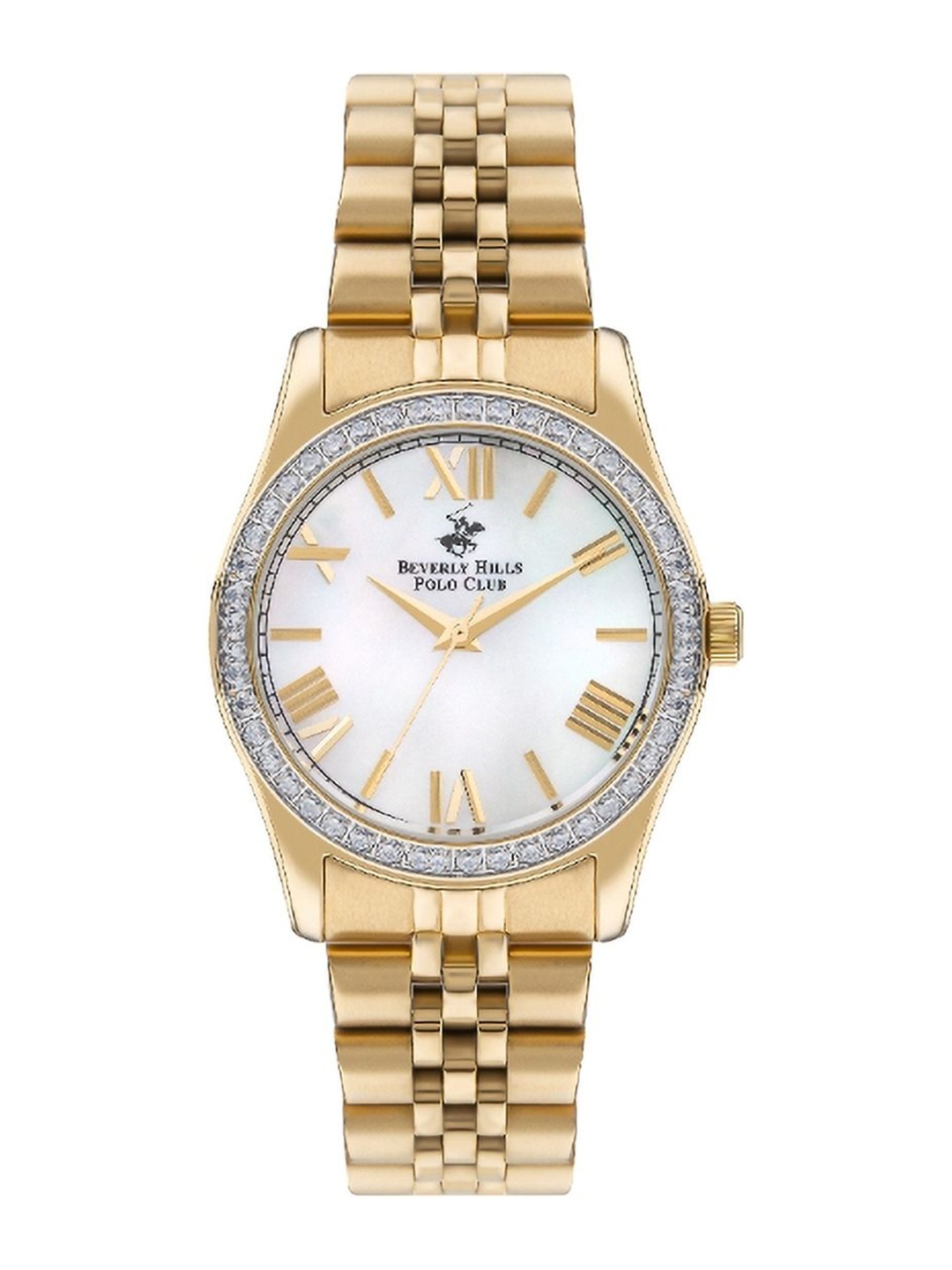 

Beverly Hills Polo Club Women Embellished Dial & Bracelet Style Analogue Watch BP3383C.120, Silver