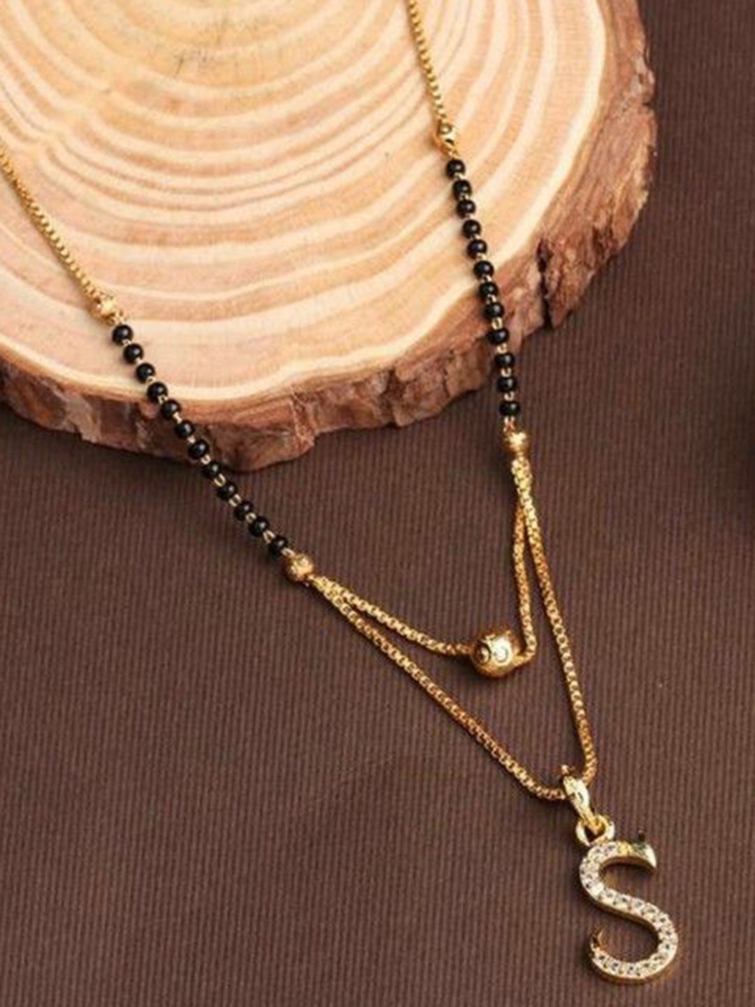 

Wynona Set Of 2 Gold-Plated Artificial Beads Mangalsutra