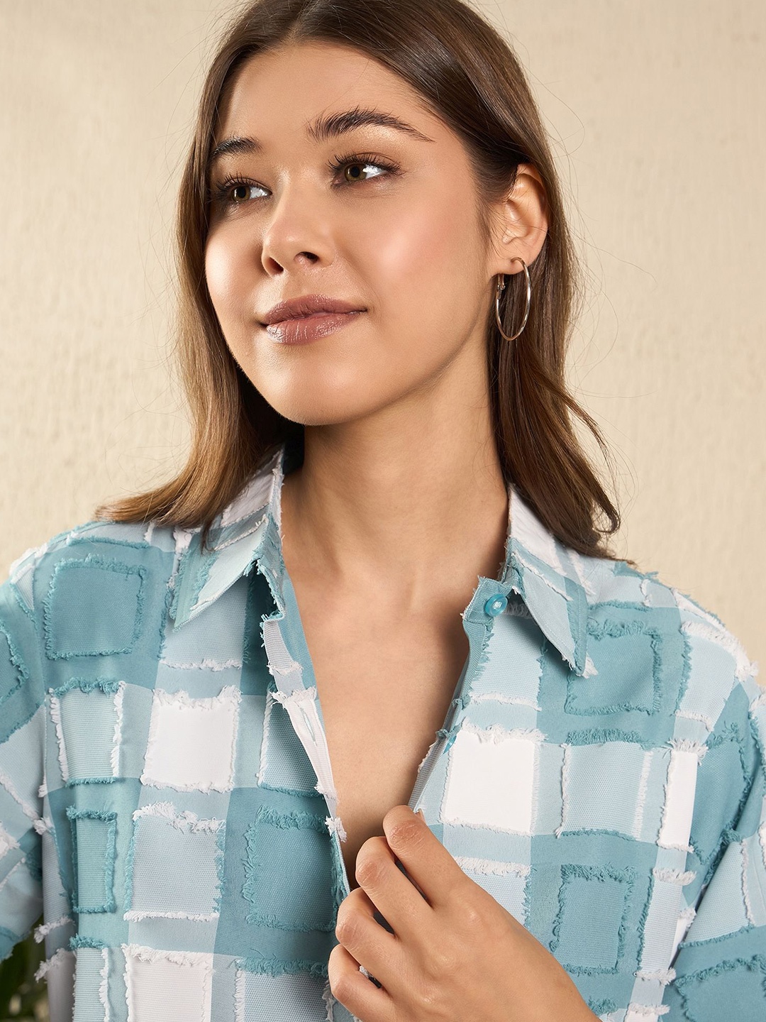 

The Roadster Lifestyle Co. Women Spread Collar Textured Casual Shirt, Grey