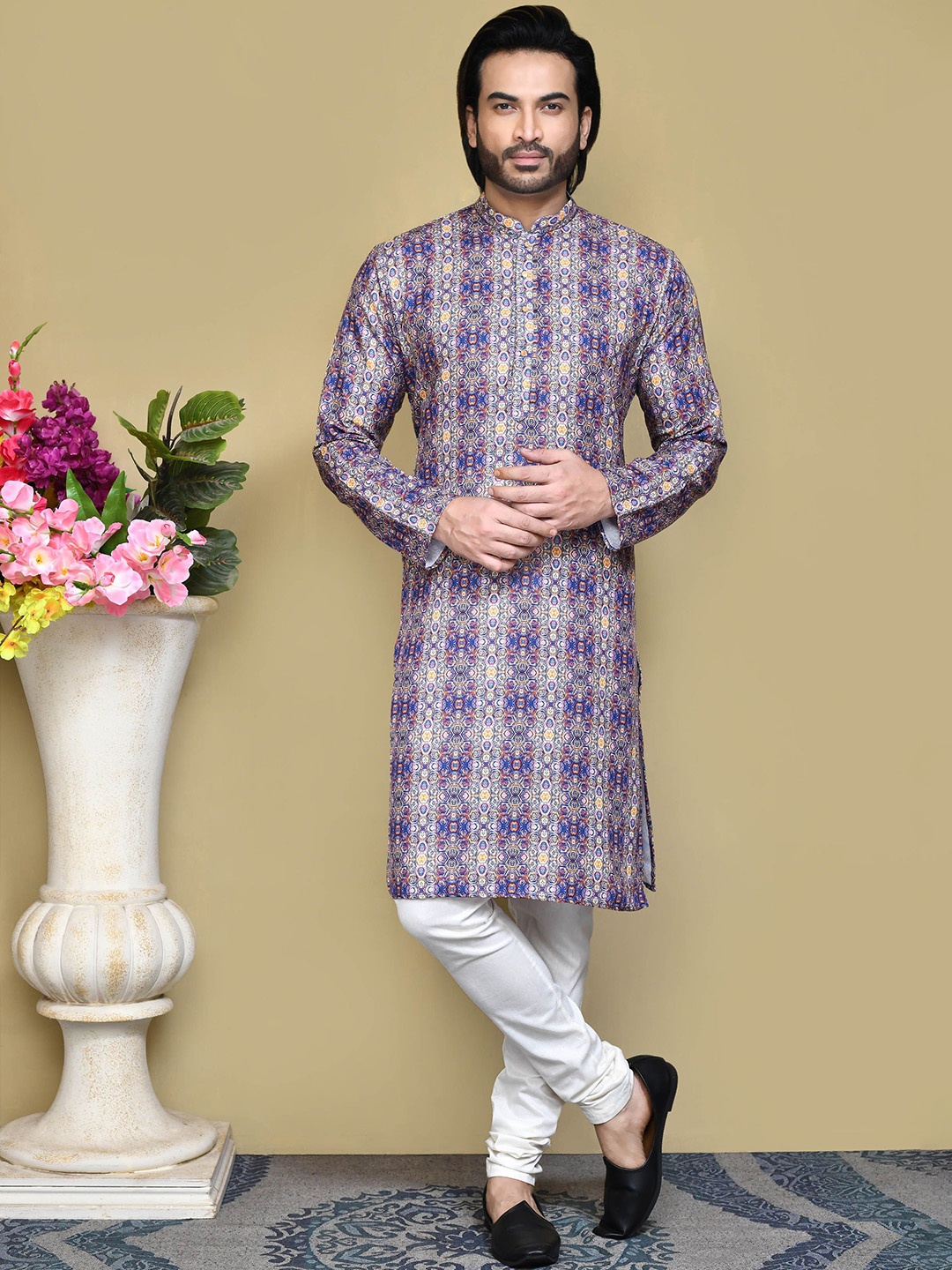 

RANAK Men Geometric Printed Kurta, Multi