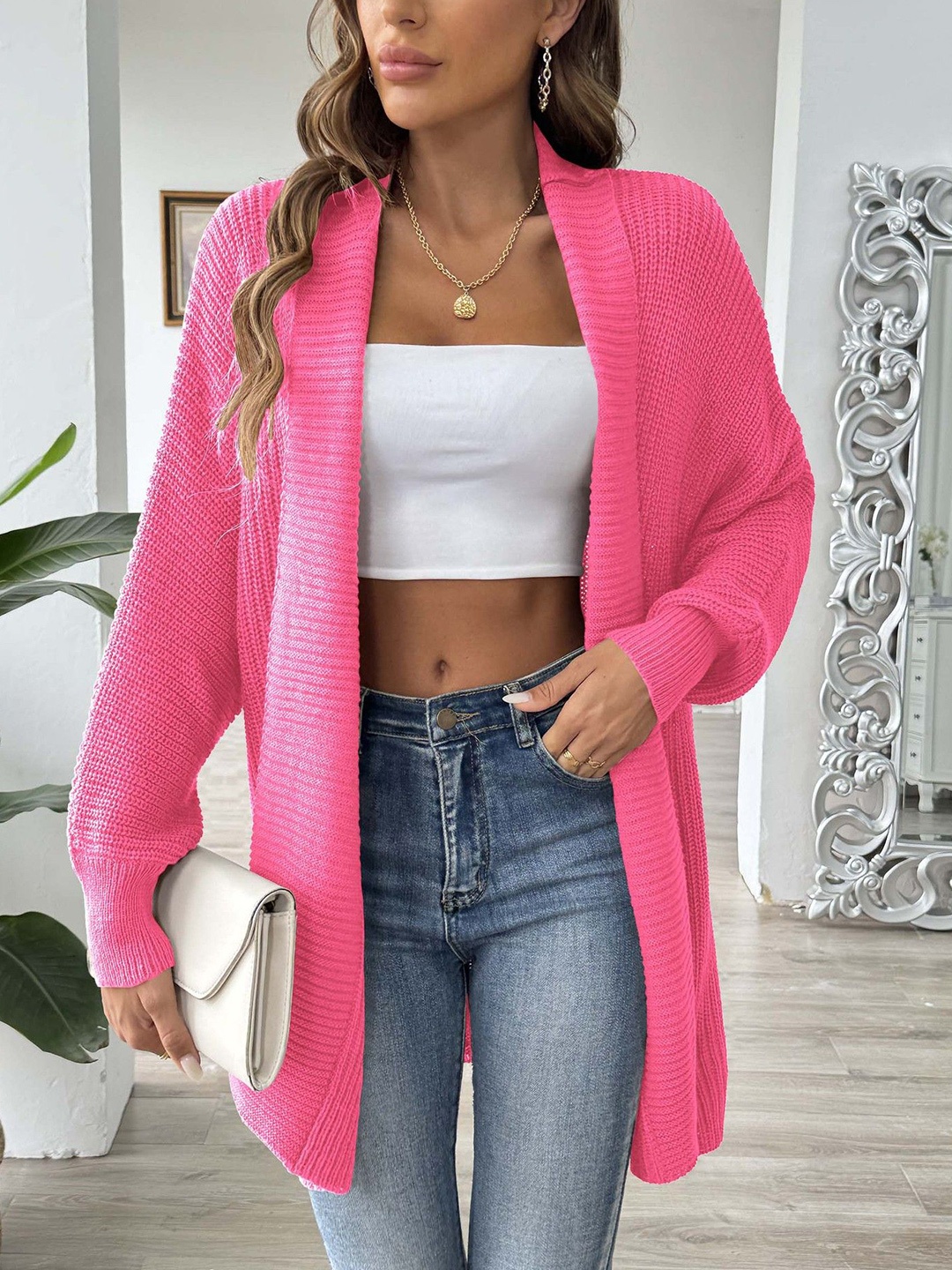 

StyleCast Women Longline Shrug, Pink