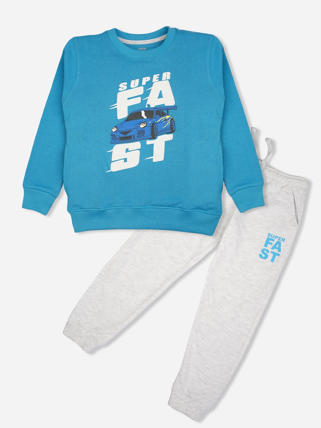 

Bodycare Kids Boys Printed Long Sleeves T-shirt with Joggers, Blue
