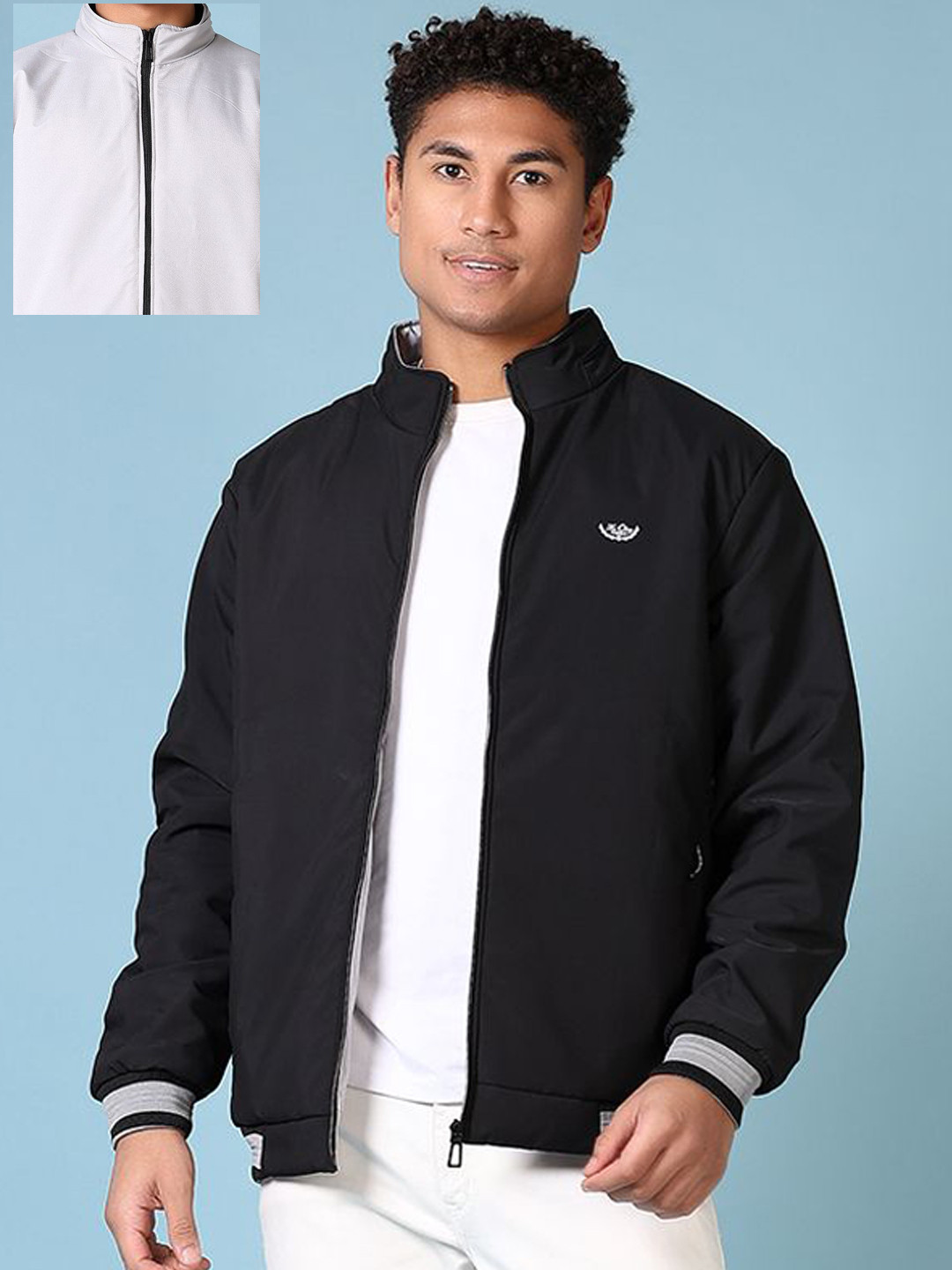 

V-Mart Men Bomber Jacket, Black