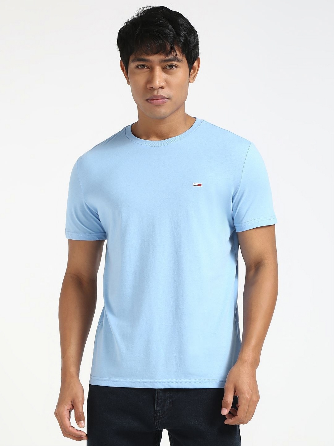 

Tommy Hilfiger Men Solid Round Neck Cotton T-shirt, Blue