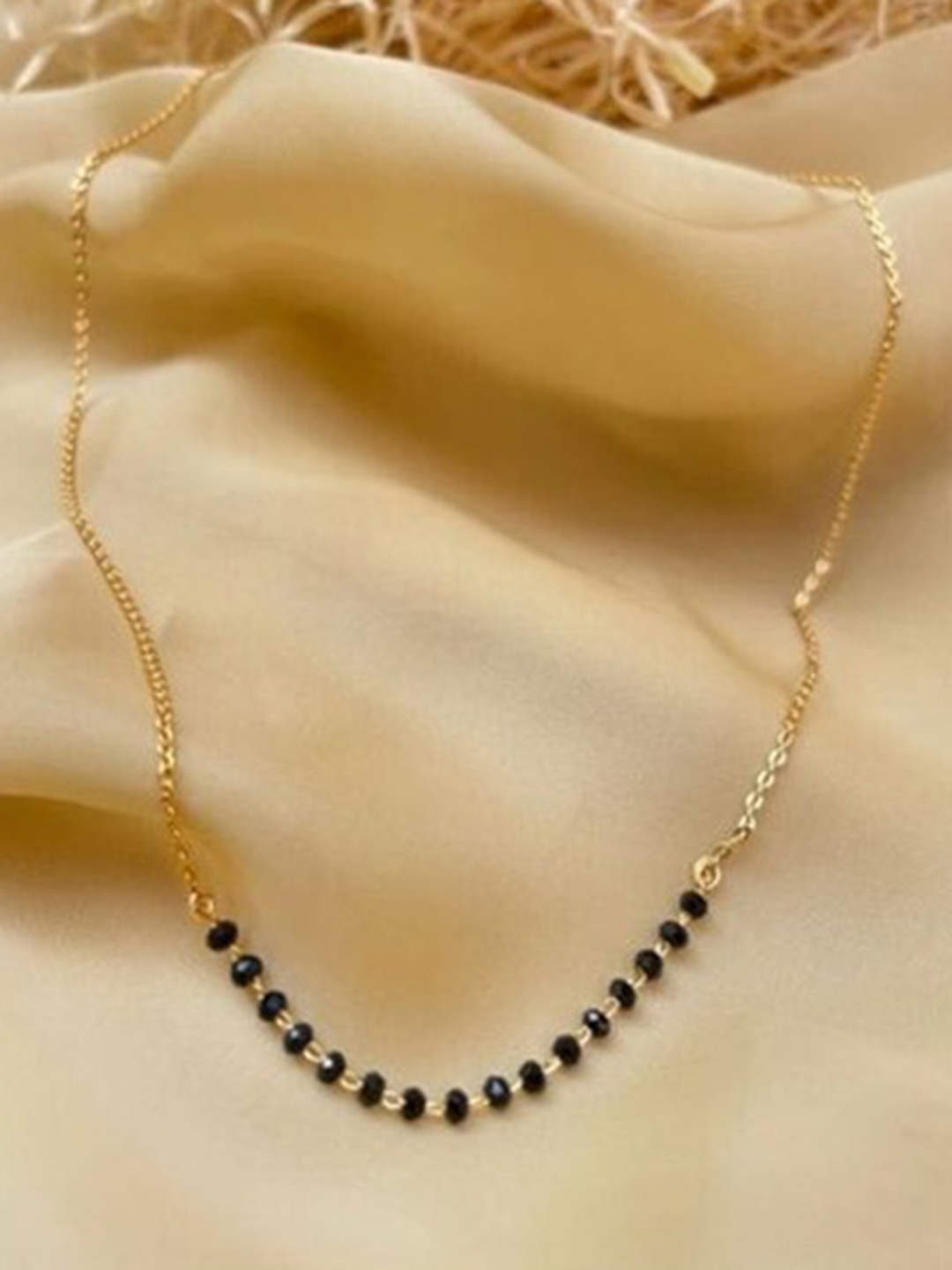 

Wynona Set Of 2 Gold-Plated Tanmaniya American Diamond & Beaded Mangalsutras