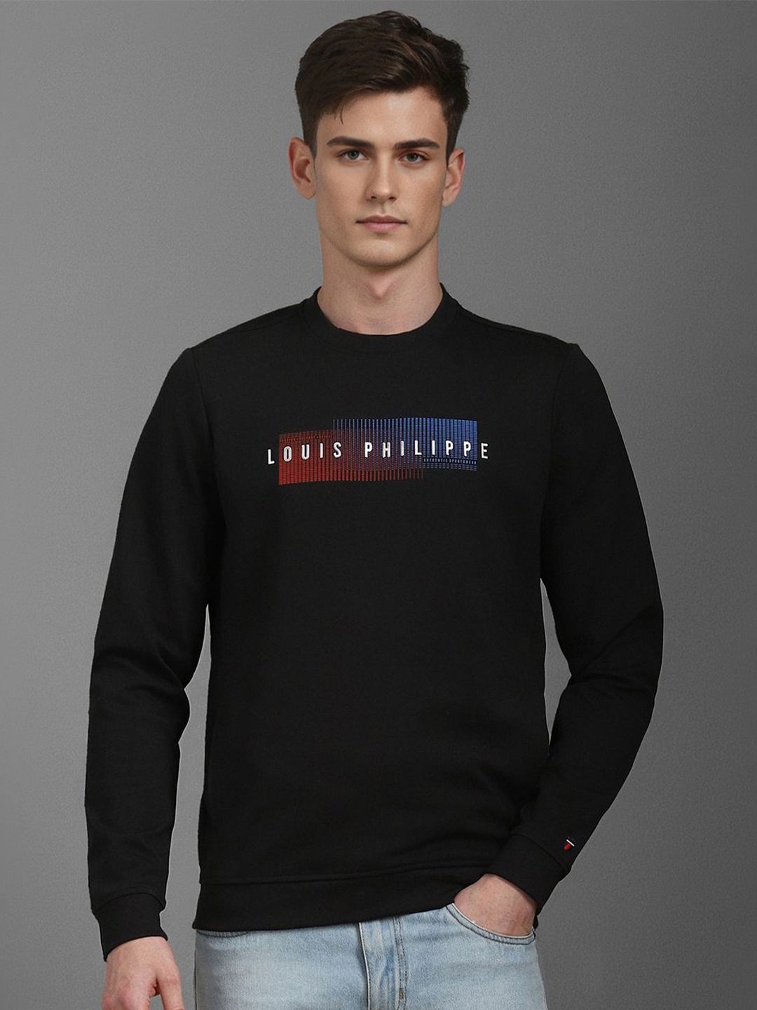 

Louis Philippe Sport Men Printed Sweatshirt, Black