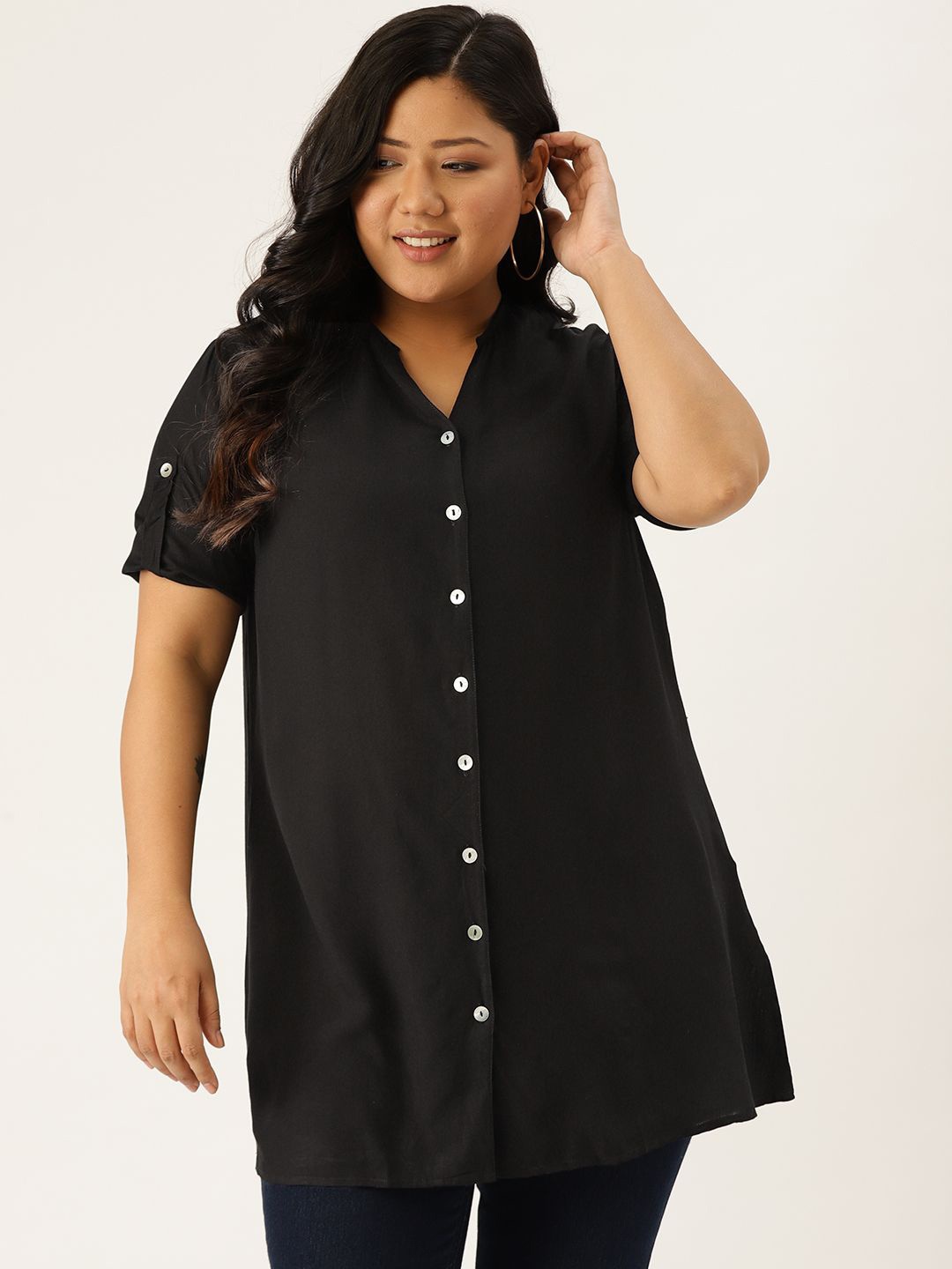 

theRebelinme Women Opaque Casual Shirt, Black