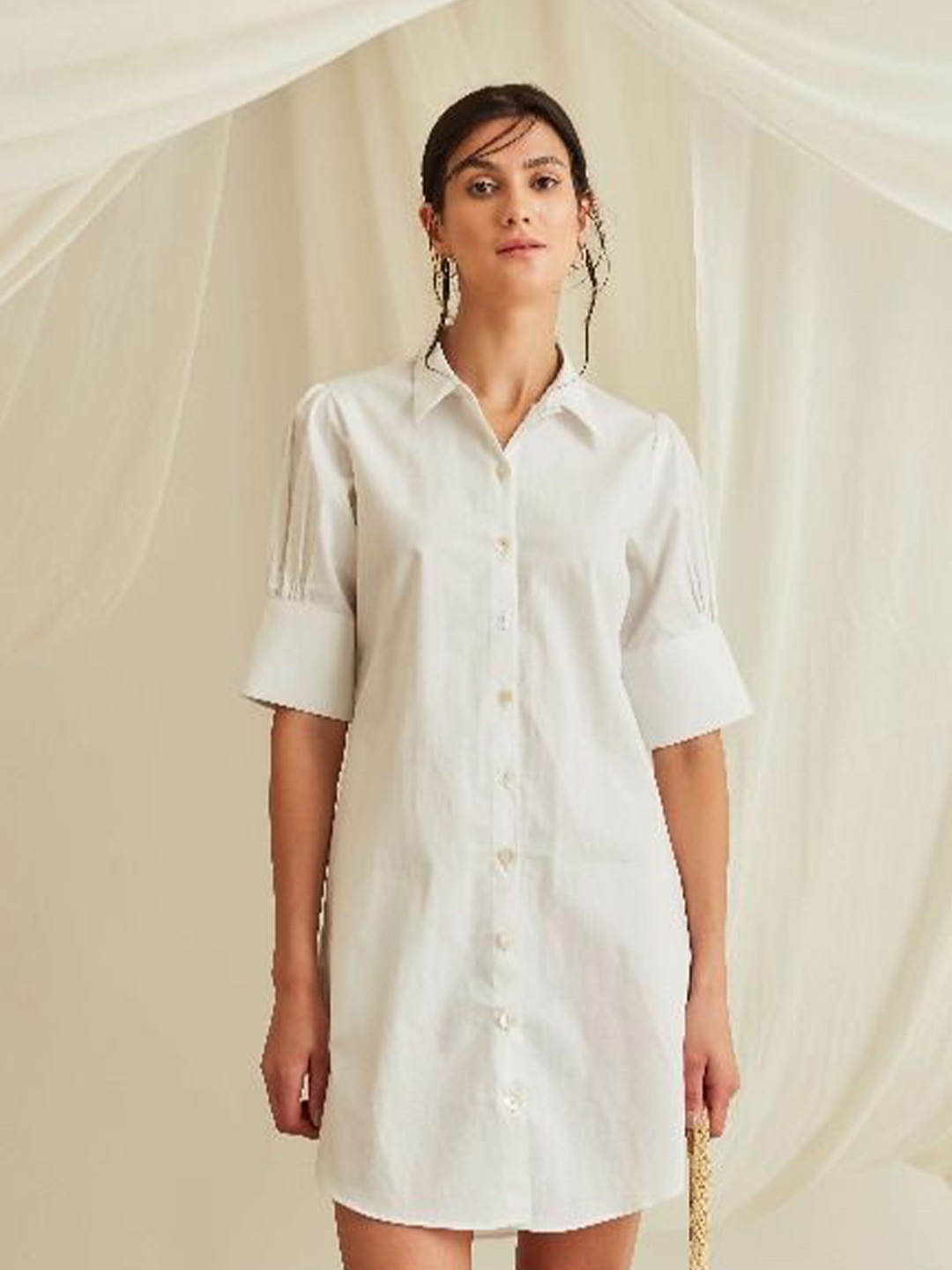 

Abhishti Shirt Dress, White
